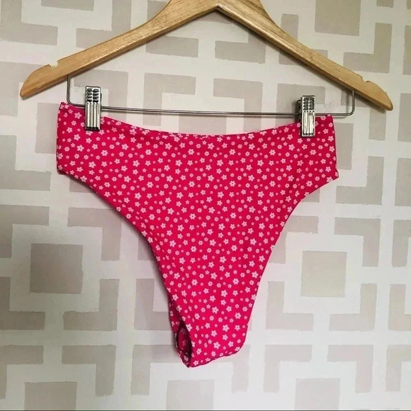 Pink Floral Cheeky Bikini Bottoms New S - Picture 3 of 3